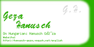 geza hanusch business card